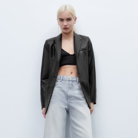 Zara leather blazer - Picture 1 of 5